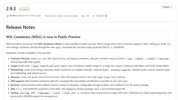 微软推WSL容器预览版:Windows首次原生支持Linux容器