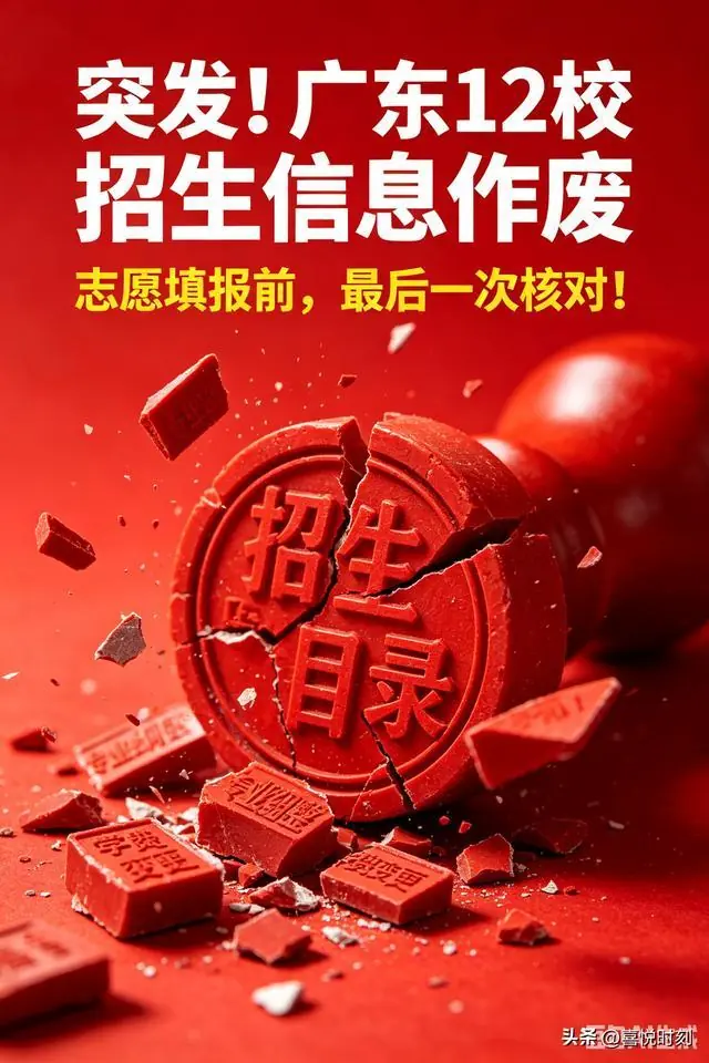 广东省教育厅官方更正！广东2026高考招生目录12校调整，变动清单