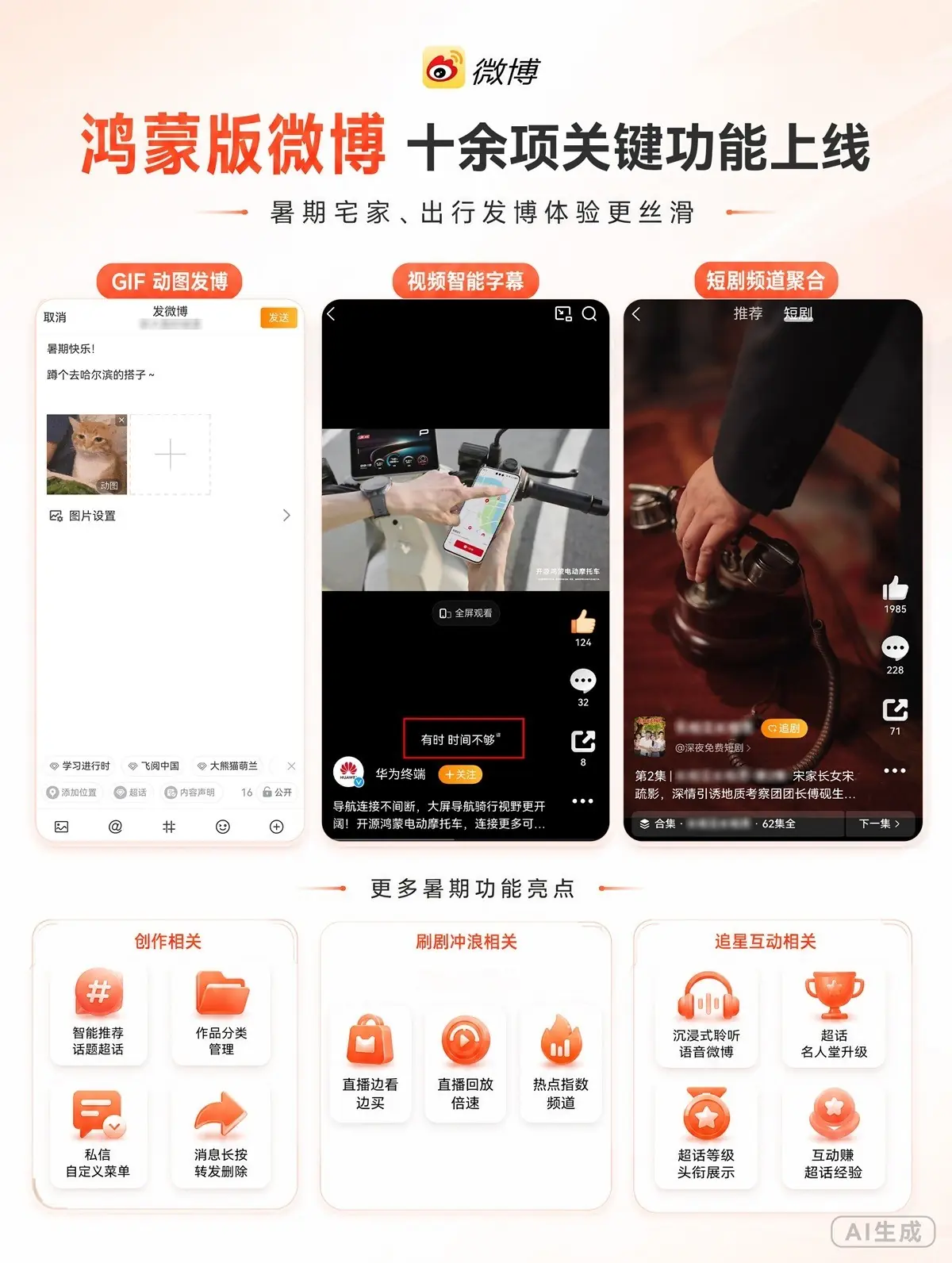 鸿蒙版微博再上新十余项实用功能，暑期宅家、出行发博体验更丝滑