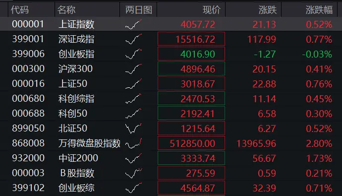 A股震荡上涨,AI应用全线拉升,科网股普遍反弹
