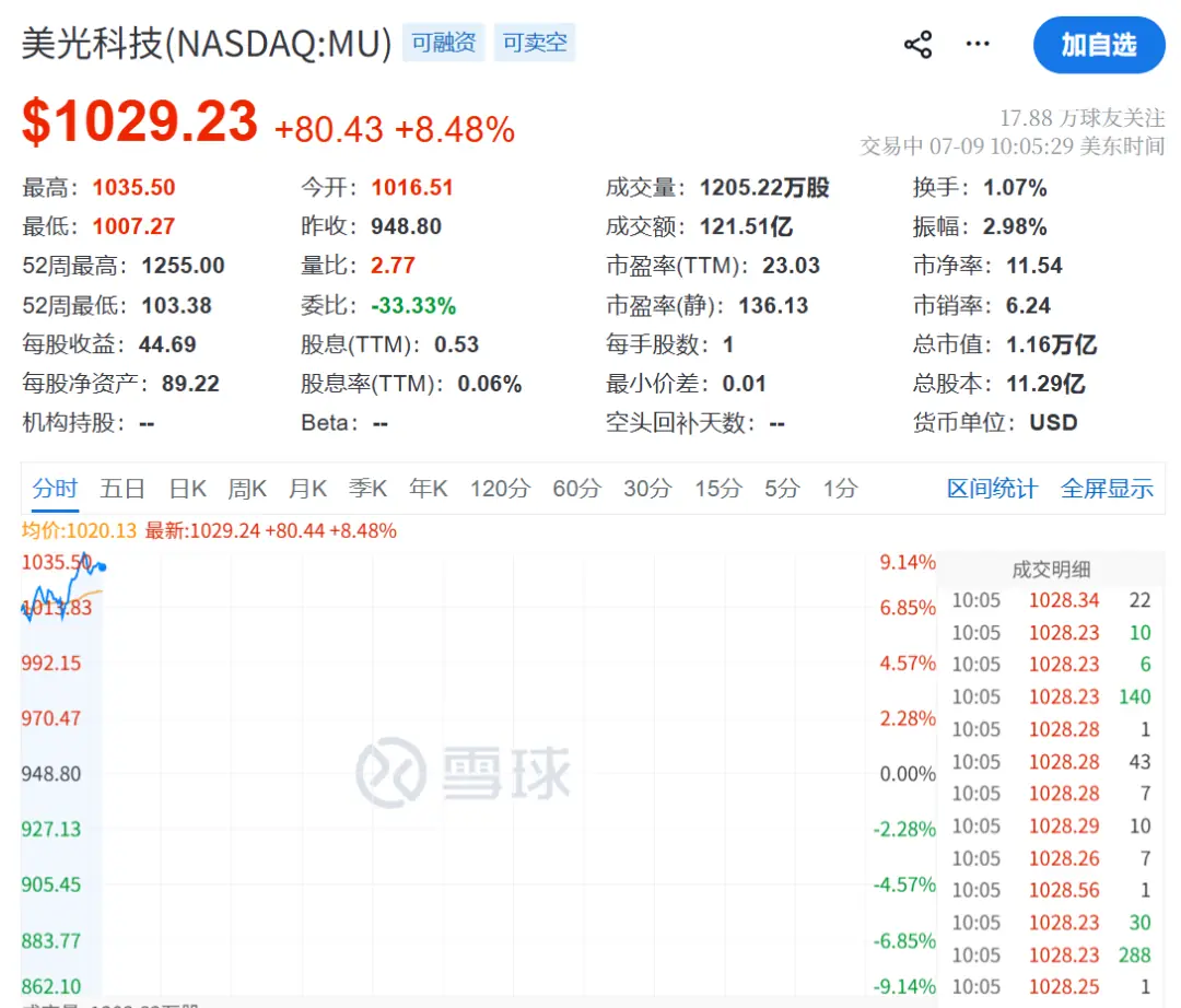 存储利好来了，美光暴涨，宣布2500亿美元投资计划