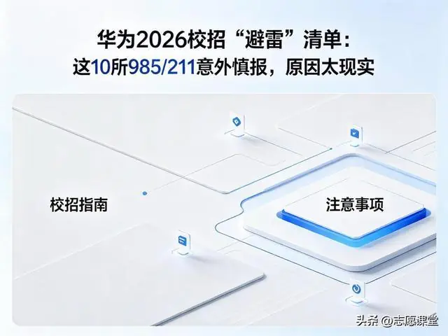 华为2026校招“避雷”清单:这10所985/211意外慎报,原因太现实