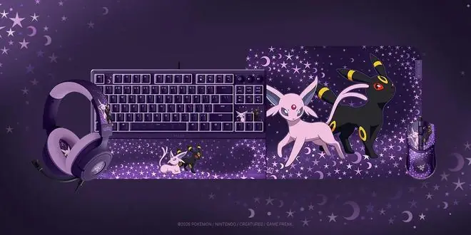 光暗交织:雷蛇推出《宝可梦》太阳伊布&月亮伊布联名外设