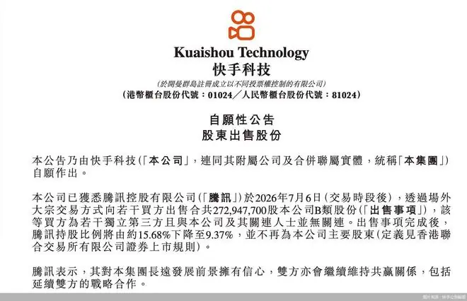 腾讯减持快手背后的AI算盘：从网络直播到视频