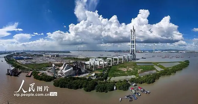 广东广州:狮子洋大桥建设正酣