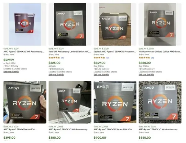 黄牛集体翻车!AMD 5800X3D十周年版原价随便买:还送水冷