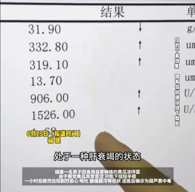 比砒霜还毒!一盘凉拌黄瓜致男子肝衰竭,医生建议:出现这种情况直接扔掉