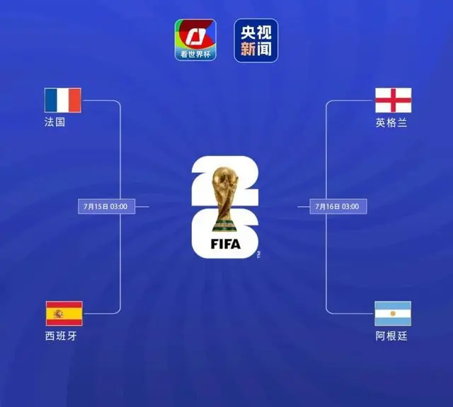 世界杯半决赛对阵信息